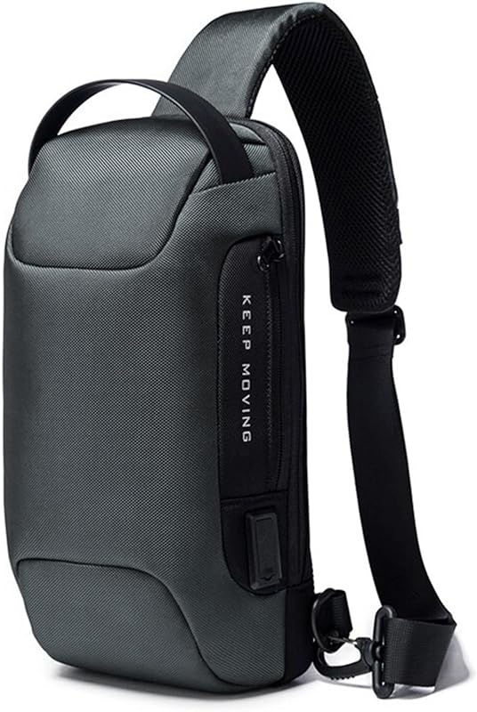 Bolsa de peito masculina cruzada,mochila tiracolo com porta de carregamento USB, mochila de ombro à prova d’água, mochila transversal leve com vários bolsos, mochila com trava combinada
