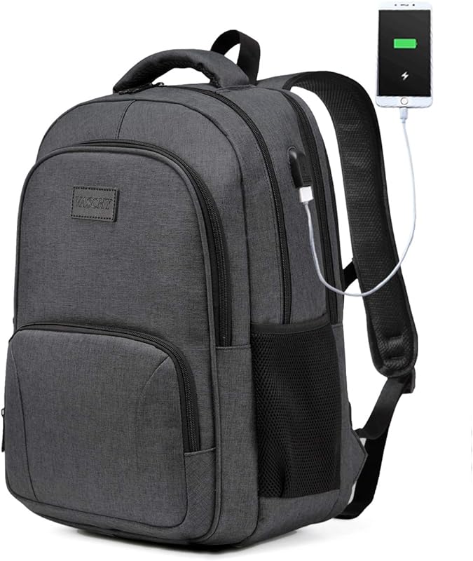 Mochila para Laptop, VASCHY Mochila para Homem Mulher Mochilas de Viagem de Negócios com Porta USB Compartimento para Laptop