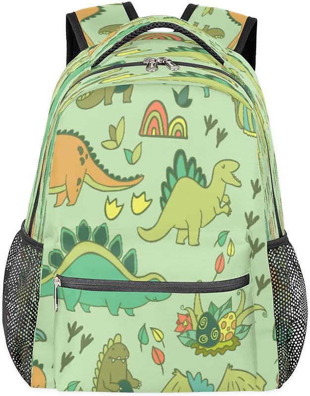 Mochilas de dinossauro para mulheres e homens, mochila escolar de flores para meninos e meninas adolescentes, mochilas para laptop para faculdade, mochila de viagem à prova d’água mochila para livros para caminhadas, Multi
