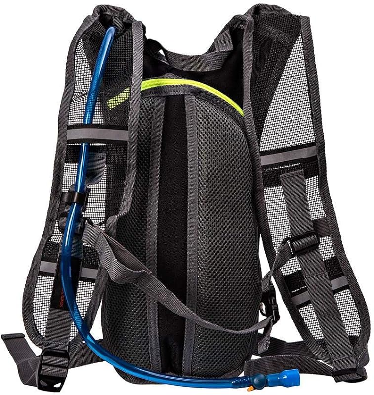 1208 – MOCHILA TRILHAS HIDRA BAG – PRETO/CINZA ZIPER VERDE