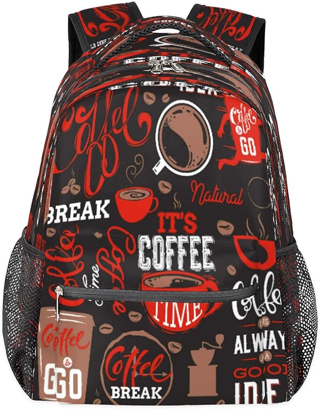 Mochilas de café para mulheres homens, mochila escolar de bebidas para meninos e meninas adolescentes, mochilas para laptop para faculdade de trabalho, mochila de viagem à prova d’água mochila para livros para caminhadas, Multi