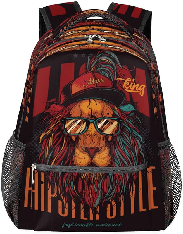 Mochilas de viagem para laptop para mulheres, homens, rosto de leão, mochilas escolares modernas, mochilas casuais para meninos, meninas, trabalho, caminhadas, acampamento, Multicor, Medium, Mochilas Daypack