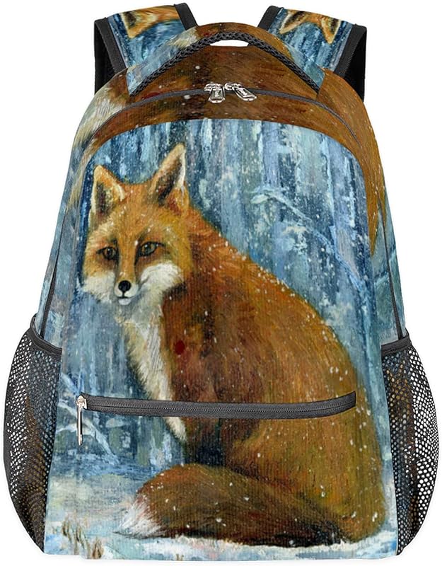 Mochila para mulheres homens animal raposa selvagem viagem laptop mochila impermeável mochila diária mochila com vários bolsos mochila casual mochila para escola, acampamento, caminhada, trabalho, Multicor, Medium, Mochilas Daypack