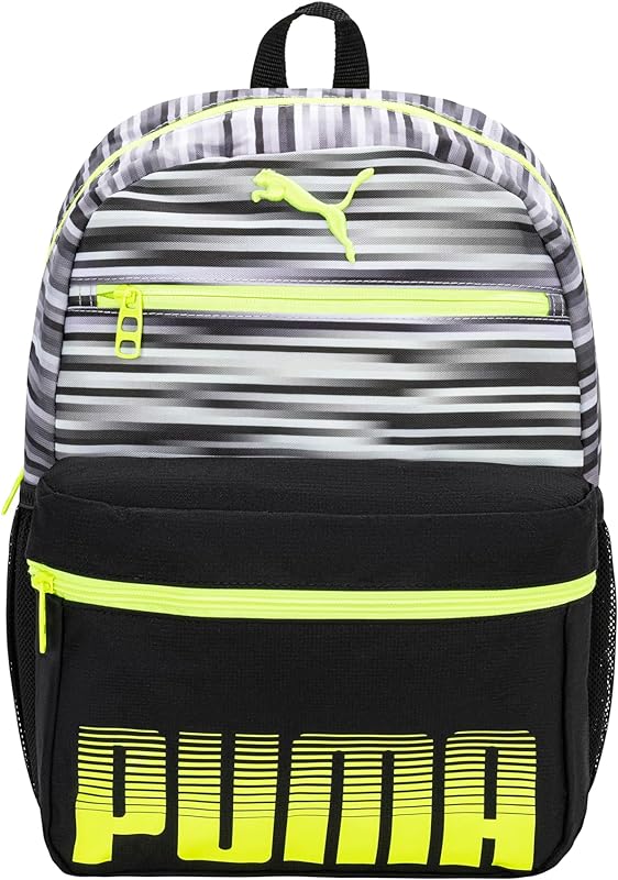 PUMA Mochila infantil Meridian, Mochila cinza/amarela, Youth Size