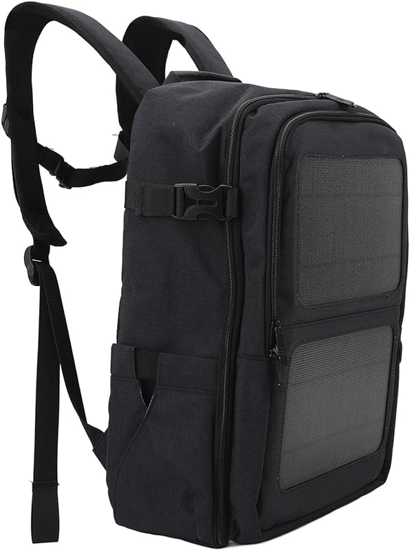 Mochila movida a energia solar com fonte de alimentação de 5 V, impermeável, grande capacidade, mochila de armazenamento para caminhadas, caminhadas, montanhismo, carga de painel solar de 12 W para telefones celulares