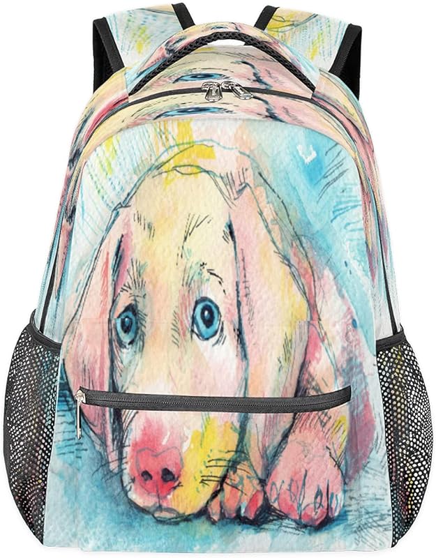 Mochilas para adolescentes, meninas, meninos, aquarela, cachorro, mochila de viagem para mulheres e homens, mochilas universitárias, mochilas para escola, trabalho, laptop, mochila resistente à água para caminhadas, Multicor, Medium
