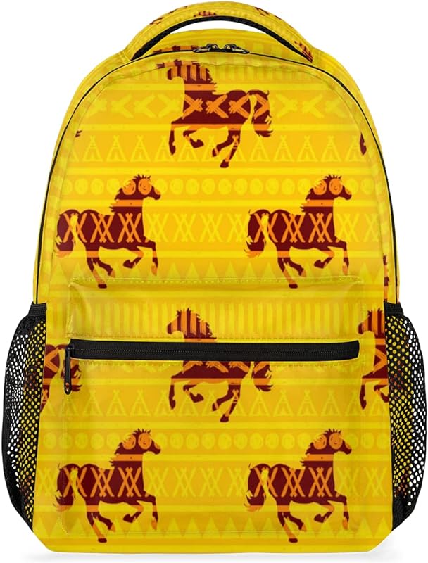 GzLeyigou Mochila para cavalo, mochila para computador e laptop, mochila de grande capacidade com alça de ombro ajustável, viagem, caminhadas, acampamento, mochila casual para adulto/mulheres/homens/meninos/meninas, Multi