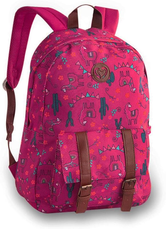 Bolsa Mochila Feminina Lhama Vermelho Para Escola Faculdade