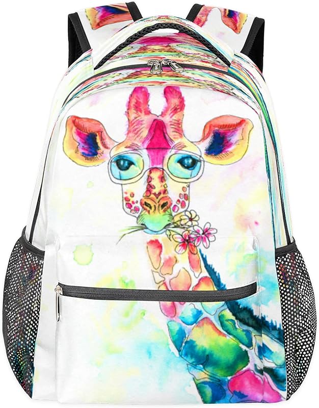 Mochilas coloridas de girafa para mulheres e homens, mochila escolar de animais em aquarela para meninos e meninas adolescentes, mochilas para laptop para faculdade de trabalho, mochila de viagem à prova d’água mochila para livros para caminhadas, Multi Mochilas coloridas de girafa para mulheres e homens, mochila escolar de animais em aquarela para meninos e meninas adolescentes, mochilas para laptop para faculdade de trabalho, mochila de viagem à prova d’água mochila para livros para caminhadas, Multi