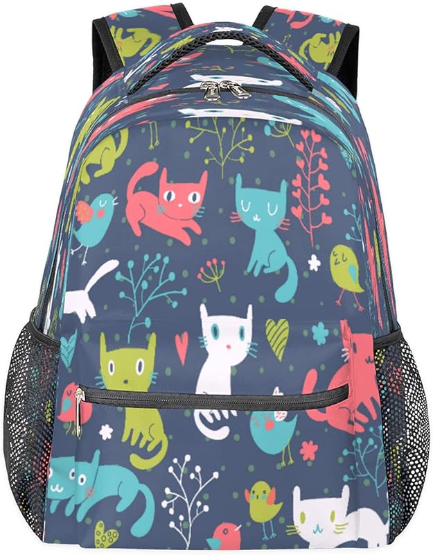 Mochilas para adolescentes meninas meninos animal gato pássaro mochila de viagem para mulheres homens bolsas de livros mochilas universitárias para escola, trabalho laptop mochilas resistentes à água mochila para caminhadas, Multicor, Medium