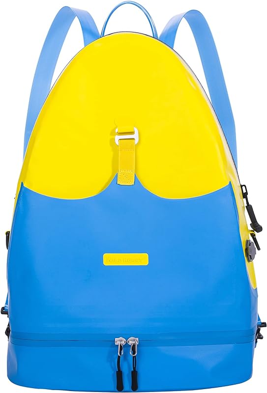 Mochila impermeável feminina Airtight 15L para velejar, andar de barco, pesca e rio upstream, Yellow
