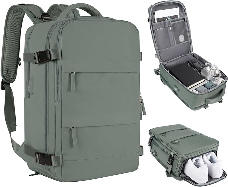 Mochila casual de viagem, Verde oliva