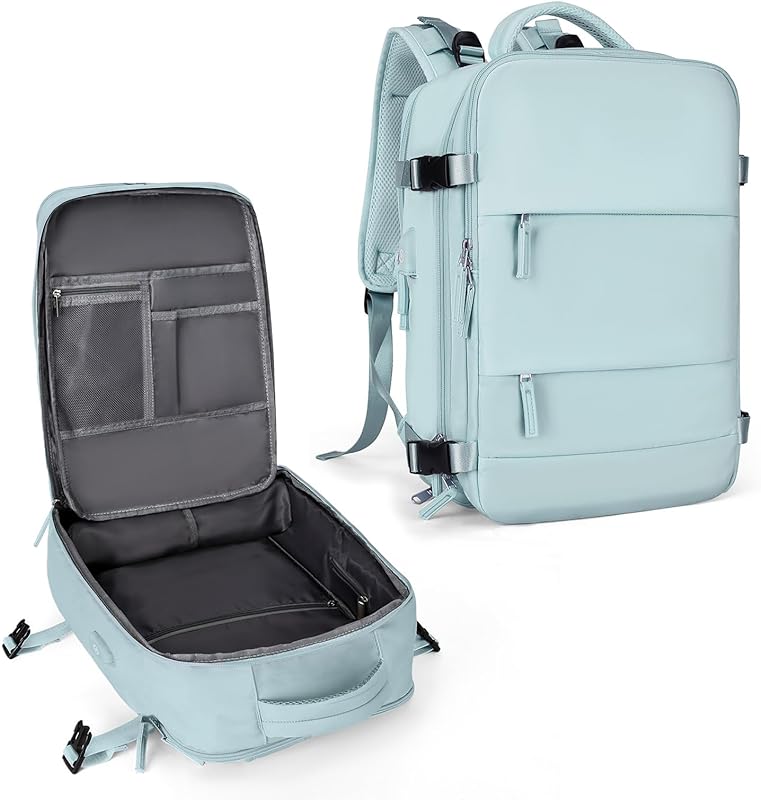 Mochila de viagem coowoz unissex, grande, mala de mão, mochila para trilha, Azul, Large