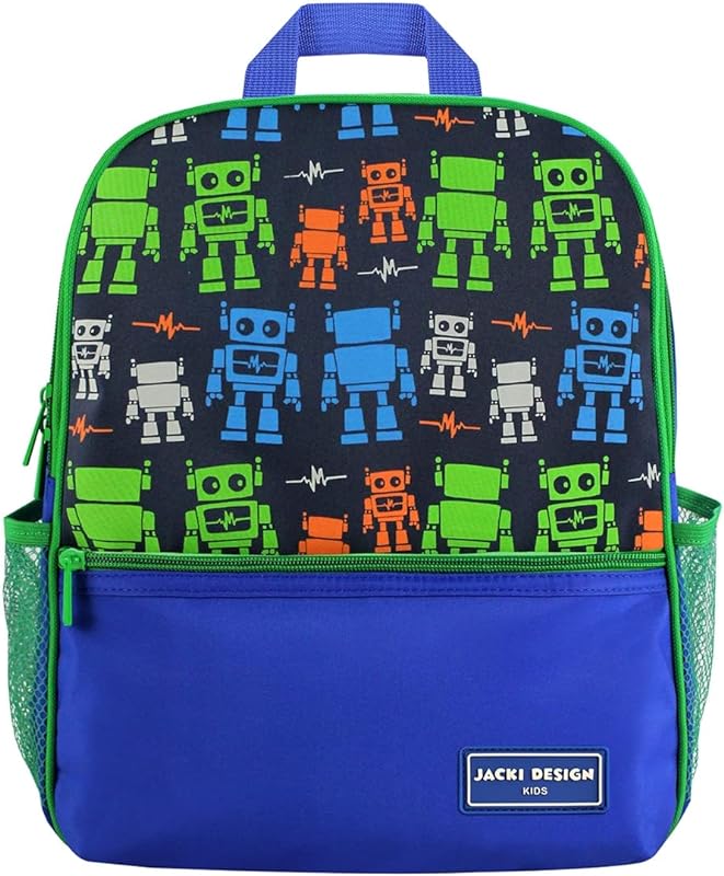 MOCHILA ESCOLAR PASSEIO INFANTIL CRIANÇA BOLSOS LATERAIS MENINO JACKI DESIGN ROBÔ