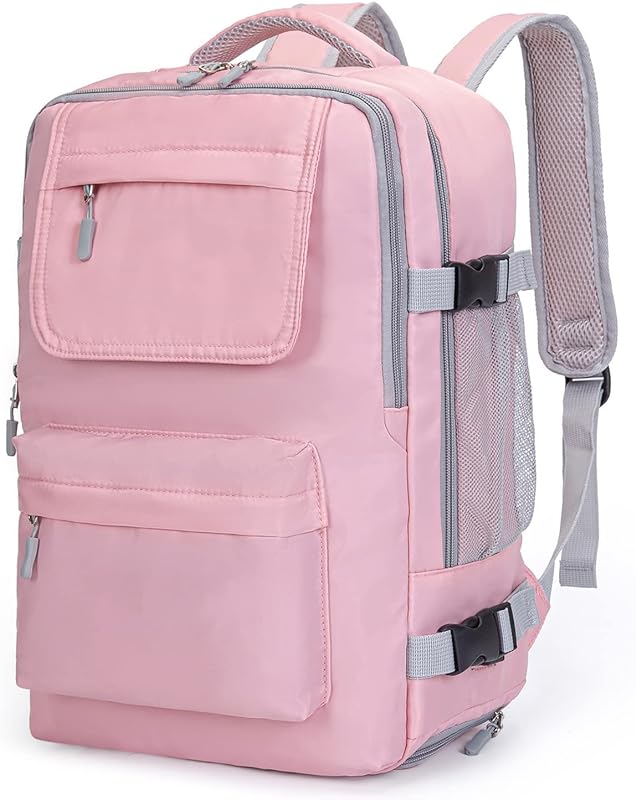 Mochilas Femininas,Mochila para mulheres,Mochila de fim-de-semana para estudantes Mochila casual para caminhadas de 14” Laptop com compartimento para sapatos (Pink)
