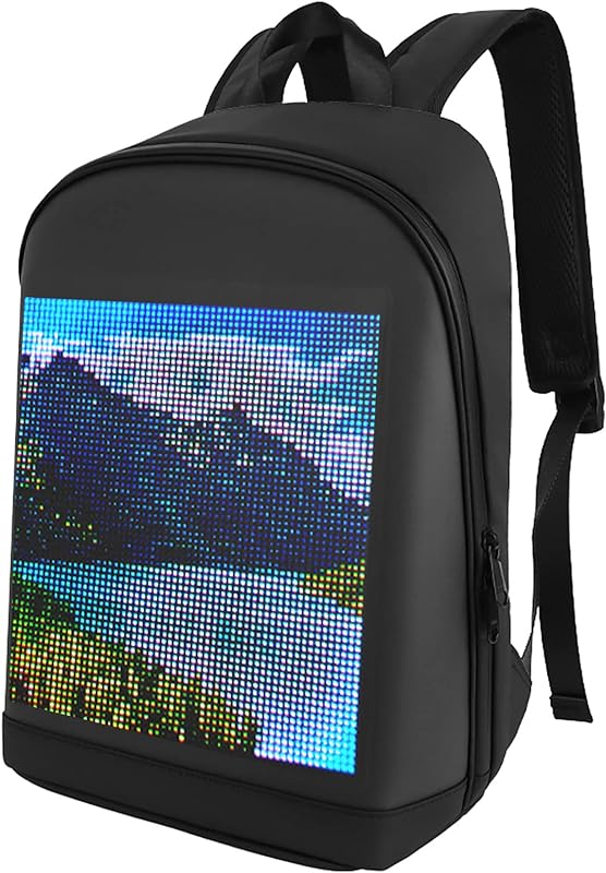 Henniu Mochila personalizável com tela colorida de LED para viagens Bolsa escolar para homens e mulheres estudantes universitários