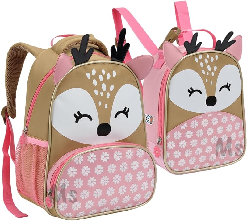 Kit Mochila Infantil e Lancheira Térmica Animais Passeio Escolinha Creche