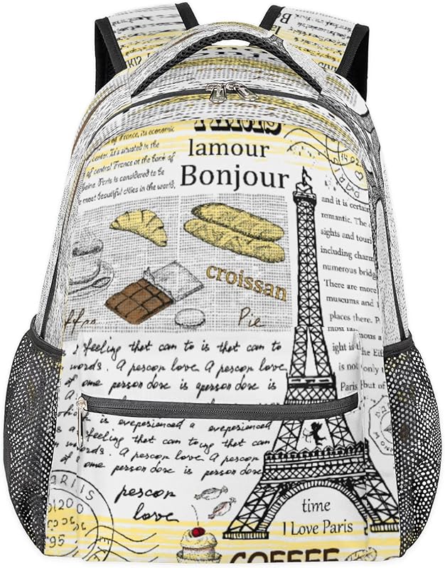 Mochilas Torre Eiffel para mulheres e homens, França Paris Mochila escolar para meninos e meninas, mochilas para laptop para faculdade, mochila de viagem à prova d’água mochila para caminhada, Multi