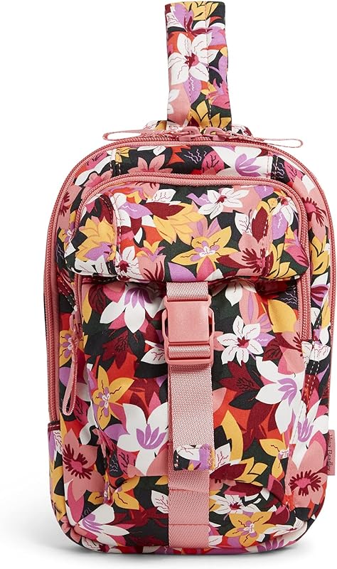 Mochila utilitária de algodão, Rosa Floral – Algodão Reciclado