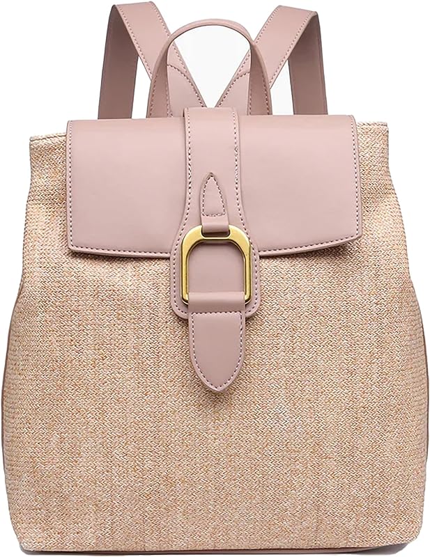 BP2265-ASH.PK Avani Buckle Tecido Tecido/Mochila de Couro Vegano com Alças Ajustáveis, Rosa Cinza, Rosa (Ash), 13.5 x 13