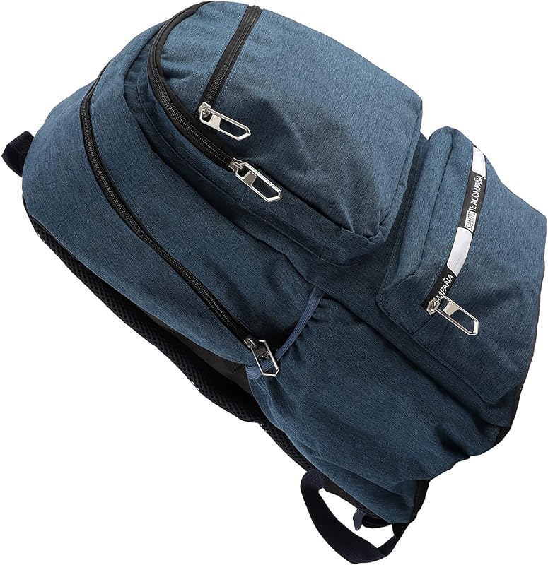 Mochila escolar, mochila ultraleve durável com zíper para caminhadas na escola (azul)