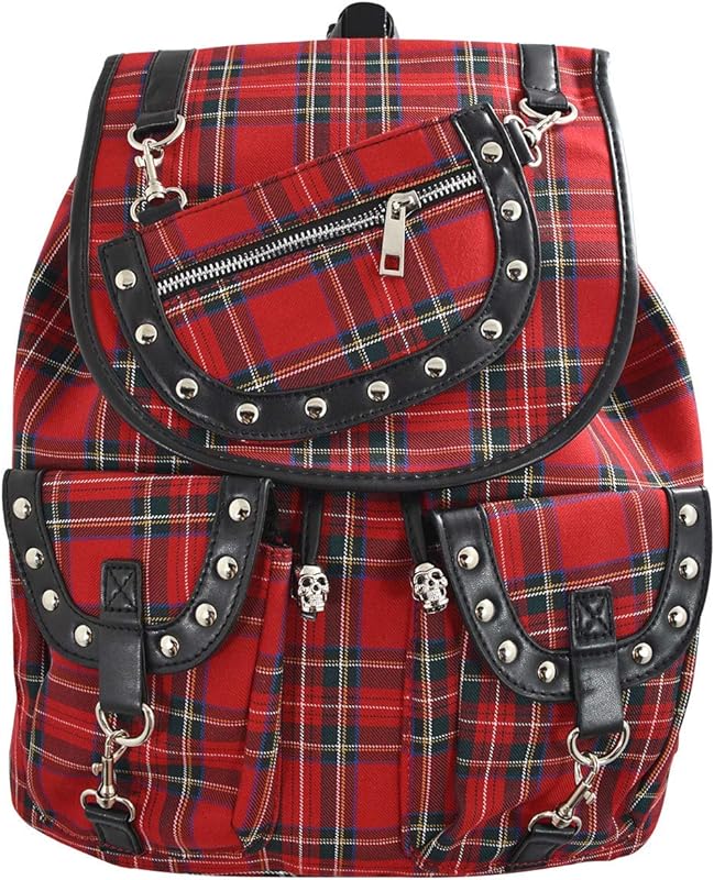 Mochila London Red Tartan xadrez com cordão