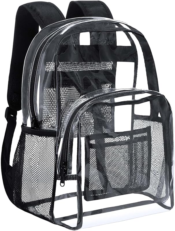 Mochila Vorespaçk transparente de PVC resistente para uso escolar