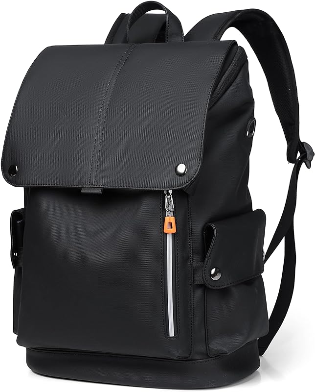 Mochila masculina de couro falso, mochila de viagem de grande capacidade, bolsa para laptop