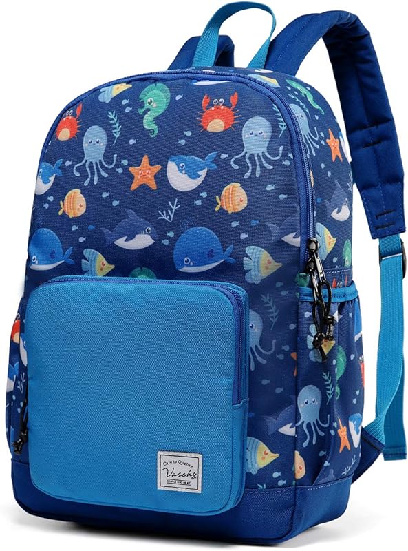 Mochila Criança, VASCHY Mochila para Menino Mochila Escolar Leve e Resistente à água Mochila Pré-escolar para Meninos e Meninas Alça de Peito