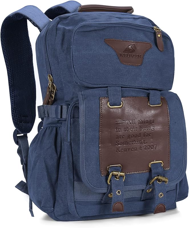 Mochila Masculina Feminina Escolar Grande Trilha Lona Notebook 17 polegadas (AZUL)…