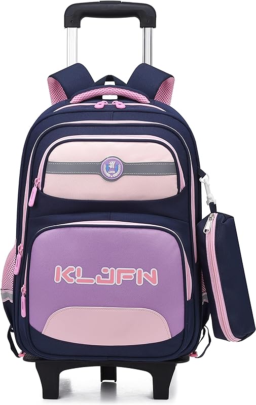 Mochila de Rodinhas Infantil em Tecido Oxford Impermeável e com Grande Capacidade para Estudantes de 6 a 12 Anos – Modelo de Duas Rodas (Azul+roxo) Mochila de Rodinhas Infantil em Tecido Oxford Impermeável e com Grande Capacidade para Estudantes de 6 a 12 Anos – Modelo de Duas Rodas (Azul+roxo)