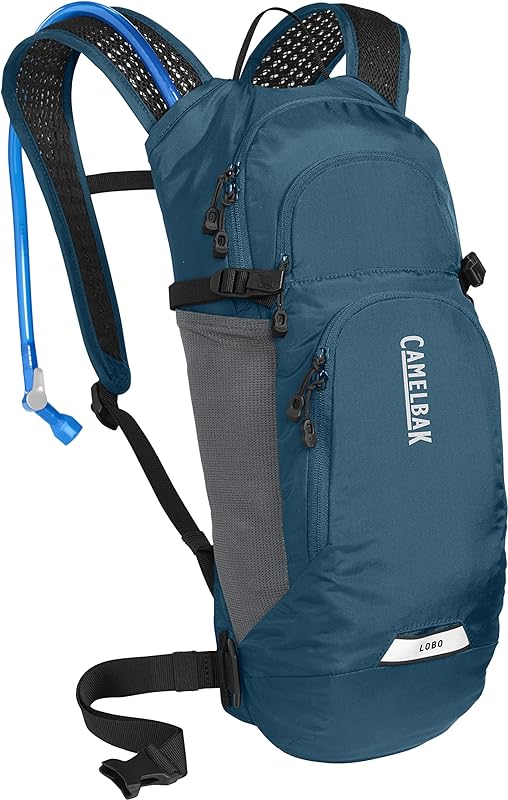 Mochila De Hidratação Lobo, 9 litros, Com Reservatório E Tira Peitoral, Tiras Refletivas E Apito na Fivela, Sistema Hidratação Antidote Indicada Para Ciclismo, Compacta, Resistente