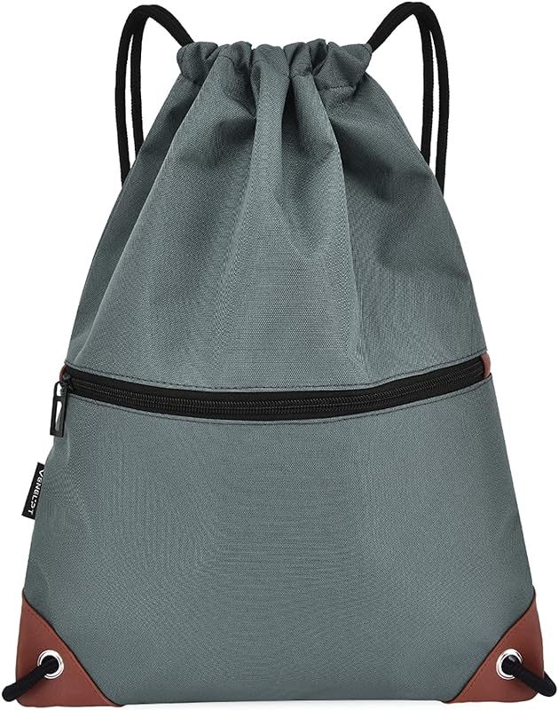 Dabey Saco de ginásio Mochila com cordão Resistente à água Saco de balde com cordão com bolsos com zíper Saco leve para adultos e adolescentes Crianças,mochila com cordão