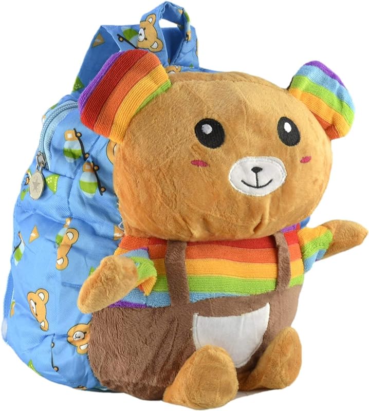 Mochila infantil Pelucia 3D urso azul CBRN07615