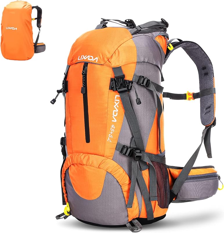 Mochila,Lianai 50L Resistente à água desporto ao ar livre Caminhadas Camping Viagem Mochila Pacote de Montanhismo Escalada Mochila Trekking saco mochila com capa de chuva