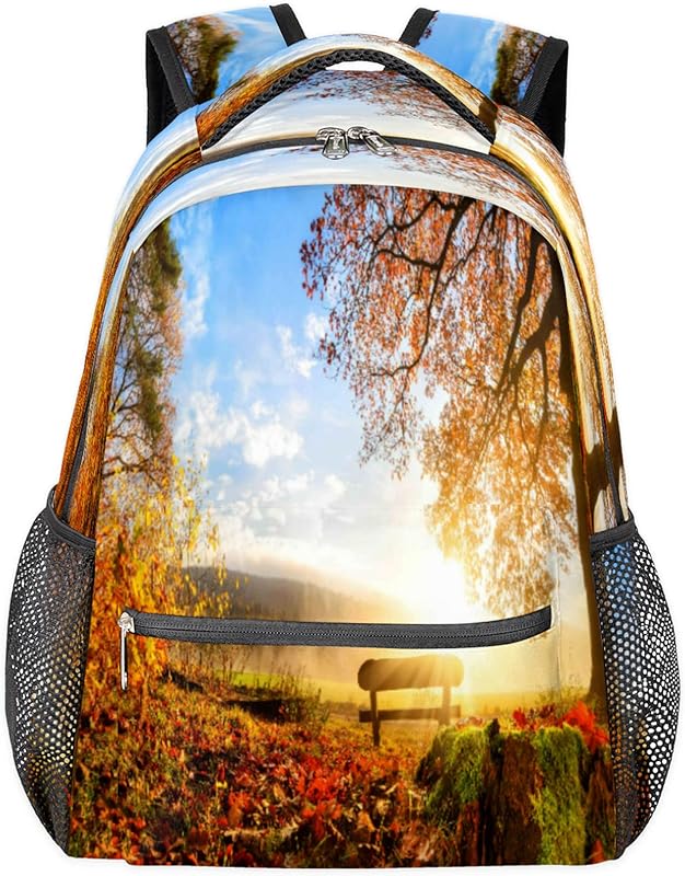 Mochilas de outono para mulheres e homens, mochila escolar de folhas de floresta para meninos e meninas adolescentes, mochilas para laptop para faculdade de trabalho, mochila de viagem à prova d’água mochila para livros para caminhadas, Multi