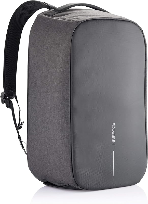 XDDesign Bobby Duffle Mochila compacta antifurto impermeável para laptop com bolsos, suportes e divisores organizacionais, cinza, Preto, One Size