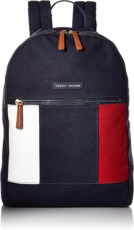 Mochila feminina Tommy Hilfiger com bandeira de lona