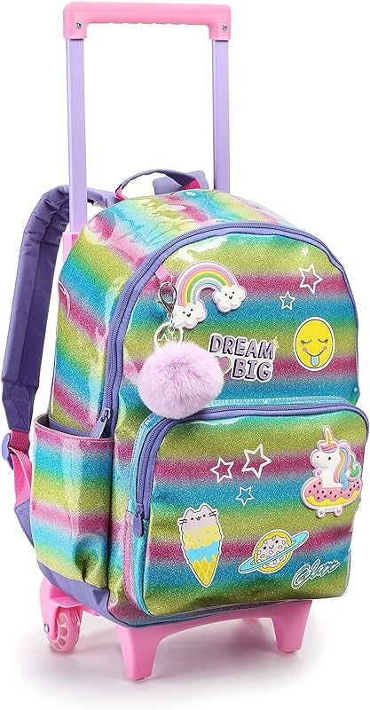 Mochila Seanite Infantil Feminina Com Rodas Glitt 17″