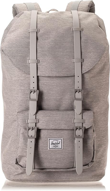 Herschel Mochila para laptop Little America, Mochila para laptop Little America, Cruz cinza claro/borracha cinza, Classic 25.0L