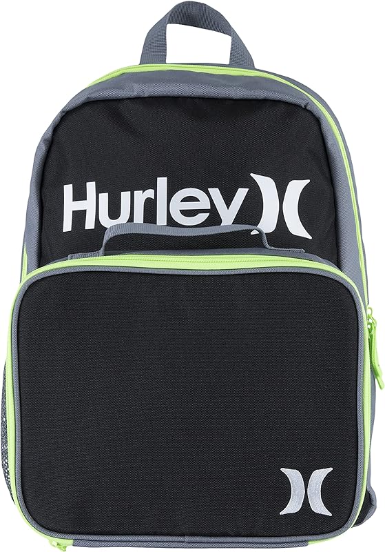Hurley Conjunto de mochila e almoço masculino One & Only, preto, OS, Preto, One Size, Conjunto de mochila e almoço One & Only