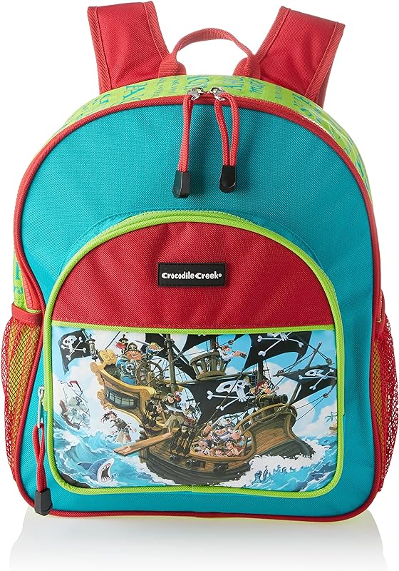 Mochila/ Pirata, Crocodile Creek, Azul e Vermelho, Pequeno